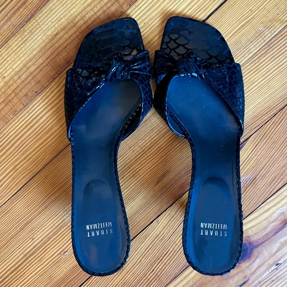 Stuart Weitzman Black Slide Sandals - size 10